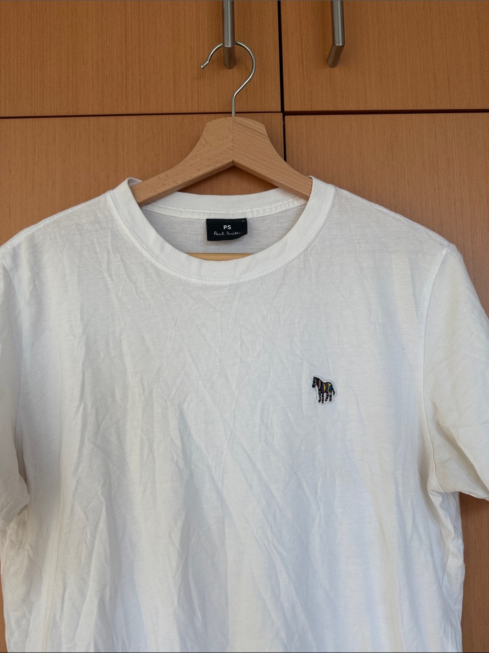 PS Paul Smith White T-Shirt with Multicolor Zebra Motif